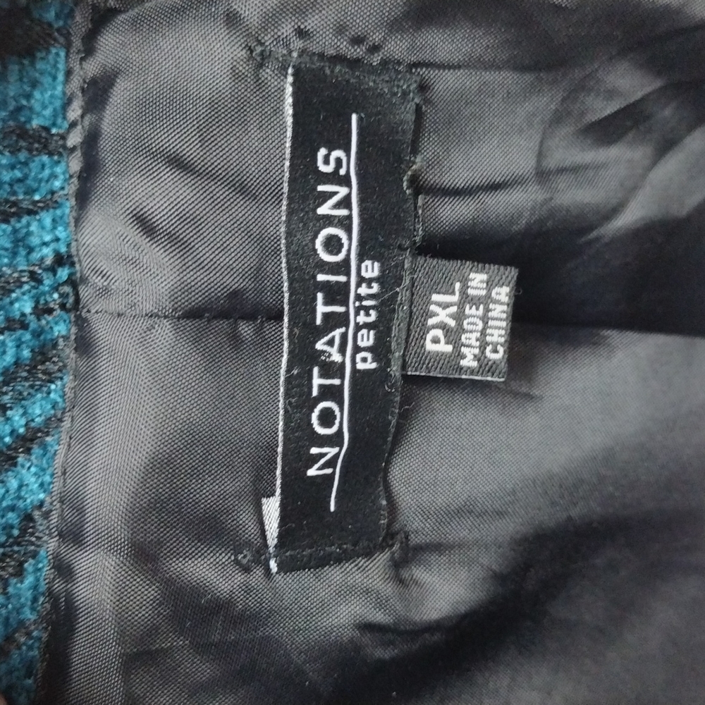 Notation Petite Teal Blazer Abstract Brocade Zebr… - image 8